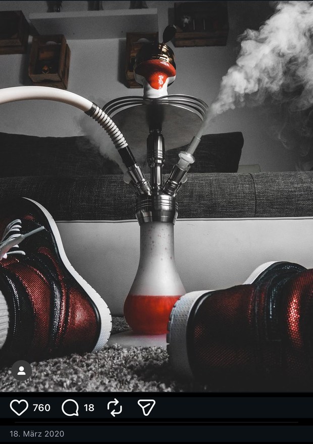 Instagram Beitrag im POV-Format mit 760 Likes und 18 Kommentaren