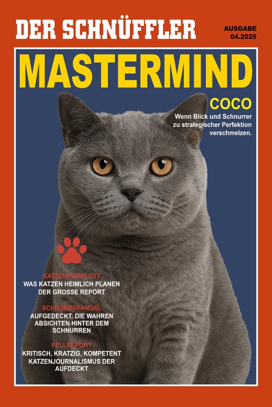 Poster DER SCHNÜFFLER mit einer grauen Katze