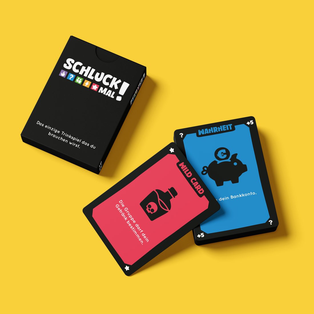 Schluck mal!, Verpackung und zwei Karten