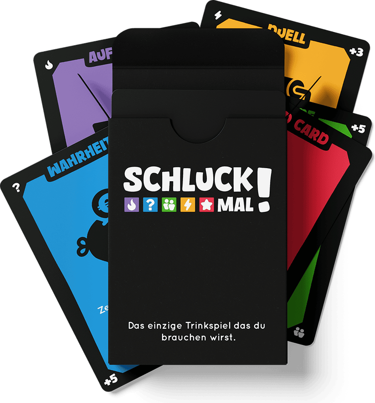 Schluck mal!, Kartenschachtel mit herausstehenden Karten